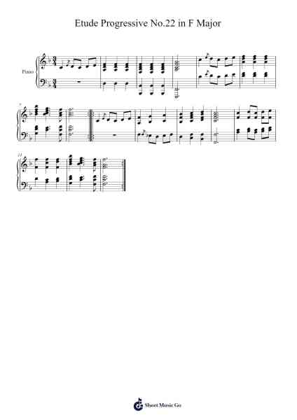 Etude Progressive No.22 in F Major Sheet Music by Standith Lamry-Arr.Winsmew