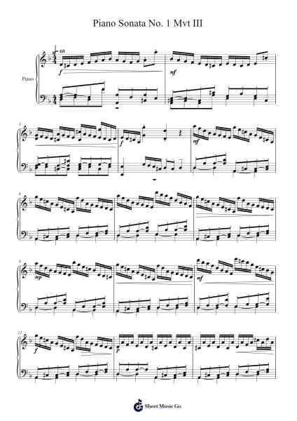 Piano Sonata No. 1: III. Sheet Music by Musiconcerto-Arr.Everkeith Abters