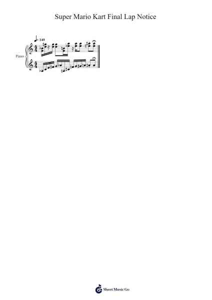 Super Mario Kart Final Lap Notice Sheet Music by Soyo Oka-Arr.Malke Wordby