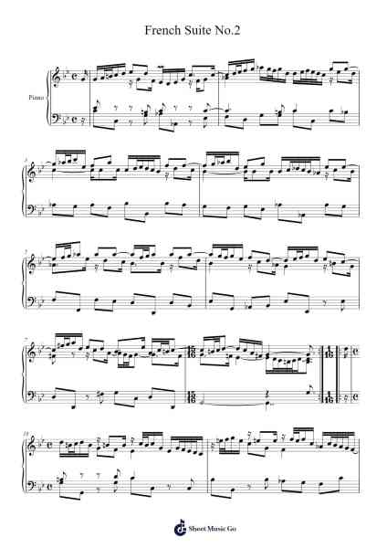 French Suite No. 2 in C Minor, BWV 813 Sheet Music by Johann Sebastian Bach-Arr.Webbzy