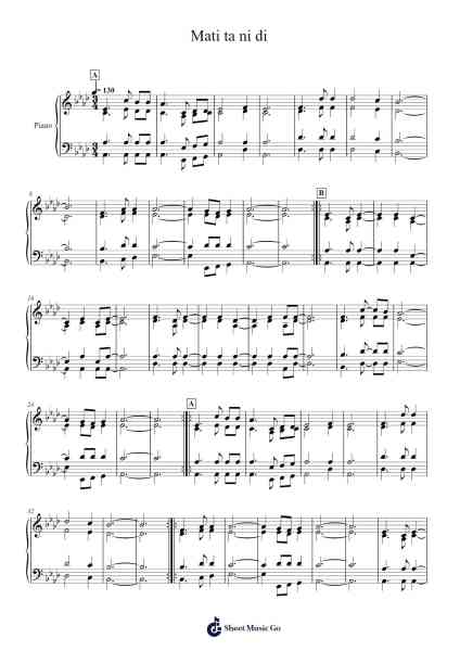 Mati ta ni di Sheet Music by namibiantromb1-Arr.Atdrich Wrightret