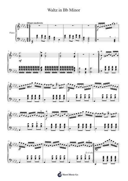 Waltz in B-Flat Minor Sheet Music by Frédéric Chopin-Arr.Carlries