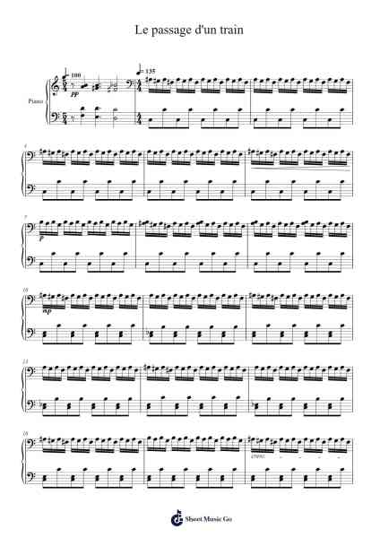 Le passage d'un train Sheet Music by Lixiao Wang-Arr.Whitether