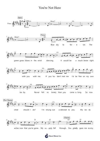 You're Not Here Sheet Music by Akira Yamaoka-Arr.Urdia Janhue