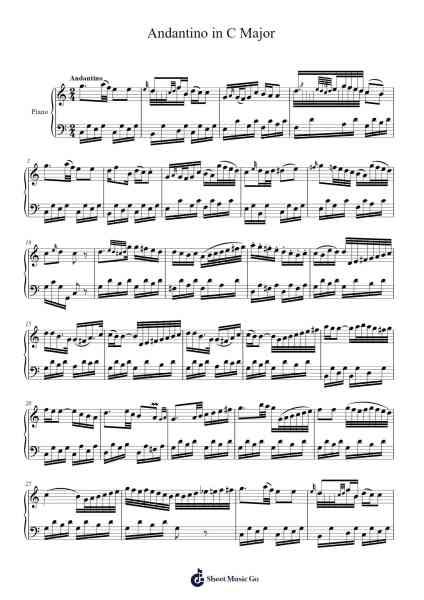Andantino in C Major from the Collection of Pieces for the Countess of Vauban Sheet Music by Joseph Bologne Saint-Georges-Arr.Peale