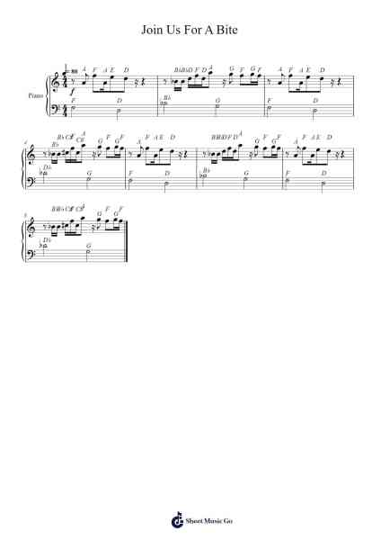 Join Us For A Bite Sheet Music by JT Machinima-Arr.Lynchric