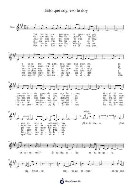 Esto que soy, eso te doy Sheet Music by P. Eduardo Meana S.D.B.-Arr.Churmike