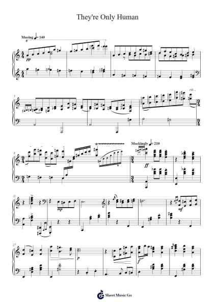 They're Only Human (Death Note: The Musical) Sheet Music by Frank Wildhorn-Arr.Poundpe