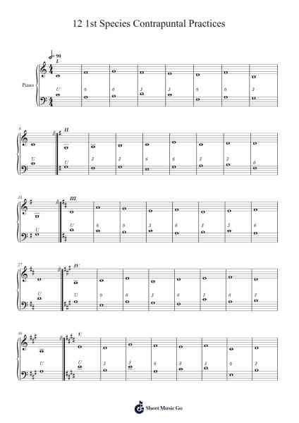 12 1st Species Contrapuntal Practices Sheet Music by Hayden Lee Hawkins-Arr.Mikejay Croftges