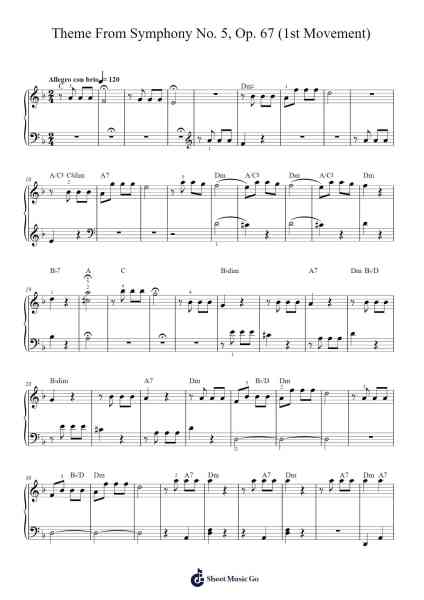 Symphony No. 5 in C Minor, Op. 67: I. Allegro con brio 樂譜由 Ludwig van Beethoven - 編曲 Ldad Jeanvan