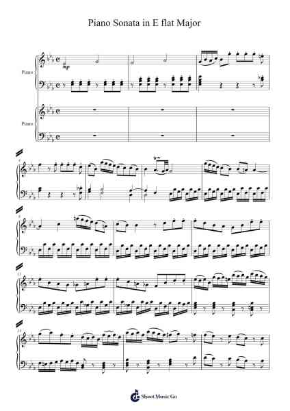 Piano Sonata in E flat Major Sheet Music by SebHern02-Arr.Chrisboyd Crosean