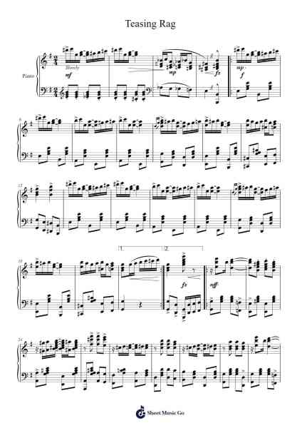 Teasing Rag Sheet Music by Paul Charles Pratt-Arr.Fanbrow Douggreve
