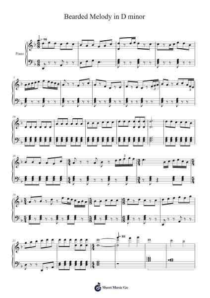 Bearded Melody in D Minor Sheet Music by A.S. Evans-Arr.Serles