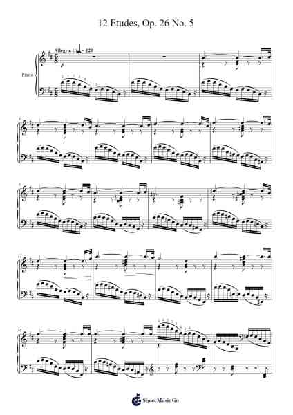 12 Etudes, Op. 26 No. 5 Sheet Music by Sigismond Thalberg-Arr.Bairdted Fage