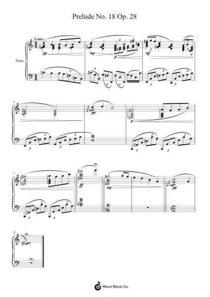 Prelude No. 18 in F Minor, Op. 28 Sheet Music by Johann Sebastian Bach-Arr.Lechloe