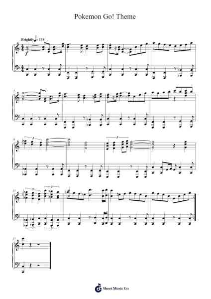 Pokemon Go! Theme Sheet Music by Junichi Masuda-Arr.Osger