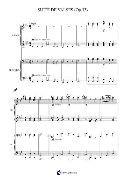 Suite de Valses, Op. 33 Sheet Music by Franz Schubert-Arr.Hornwald