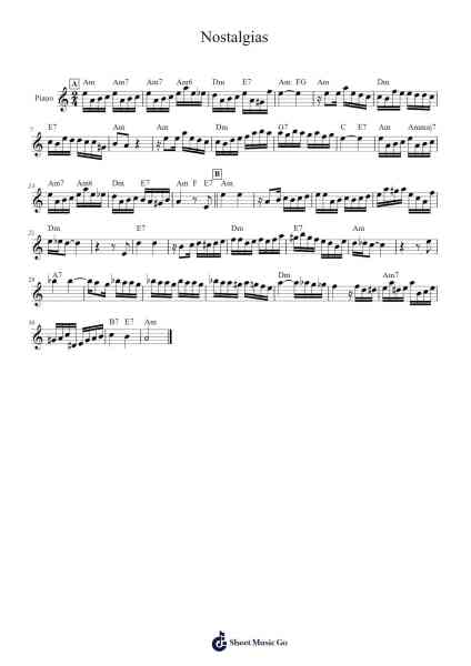 Nostalgias Sheet Music by Enrique Cadicamo-Arr.Fowcoln