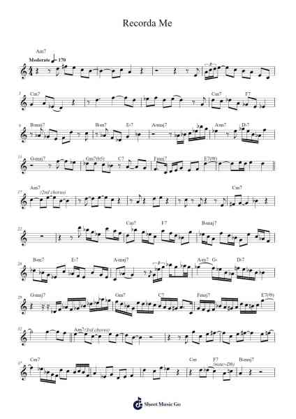 Recorda me Sheet Music by Joe Henderson-Arr.Anolds