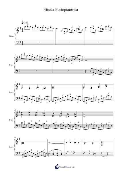 Etiuda Fortepianowa Sheet Music by Michał Bielenda-Arr.Macre Accer