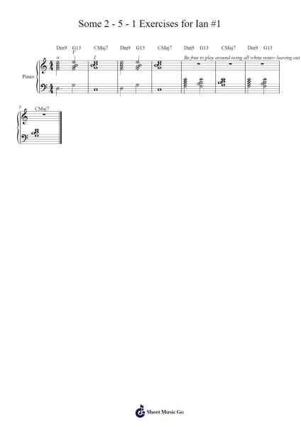 Some 2 - 5 - 1 Exercises for Ian #1 Sheet Music by Digby The Pianoman-Arr.Nodric