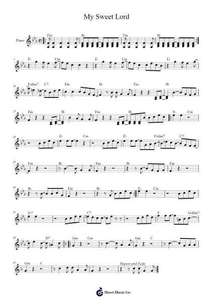 My Sweet Lord Sheet Music by -Arr.Bake