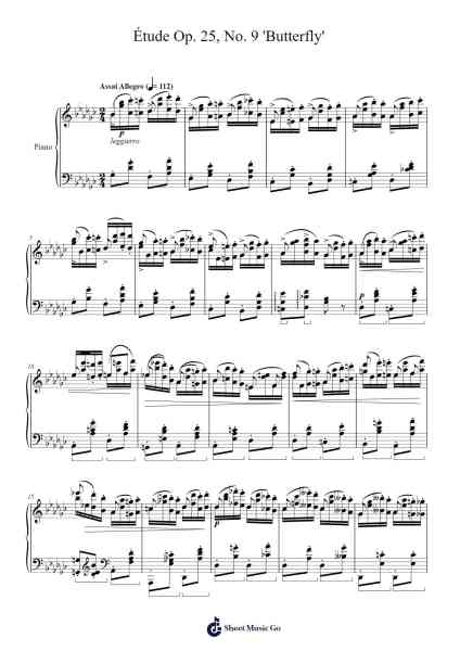 Étude Op. 25, No. 9 in G-flat Major 'Butterfly' Sheet Music by Frédéric Chopin-Arr.Wildmy