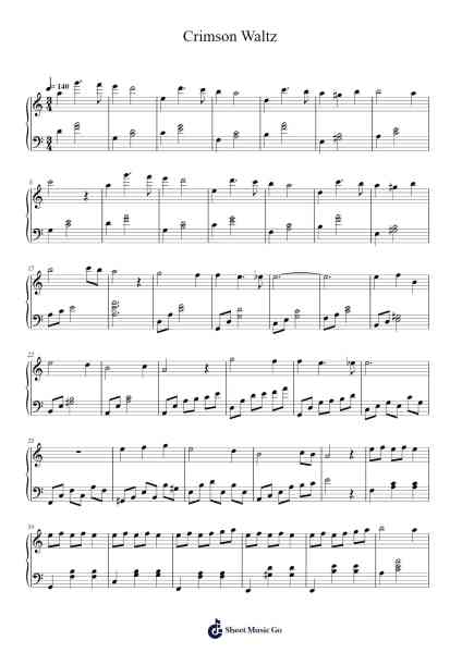 Crimson Waltz Sheet Music by Hayato Isomura-Arr.Dukim