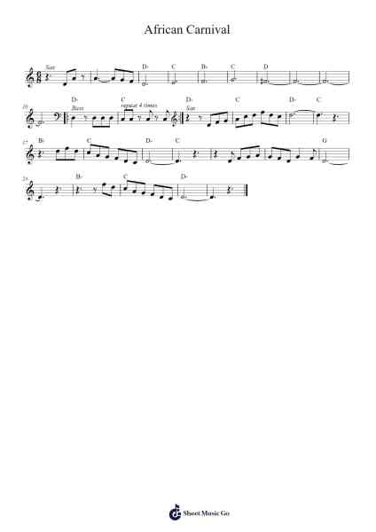 African Carnival Sheet Music by Manu Dibango-Arr.Atwright
