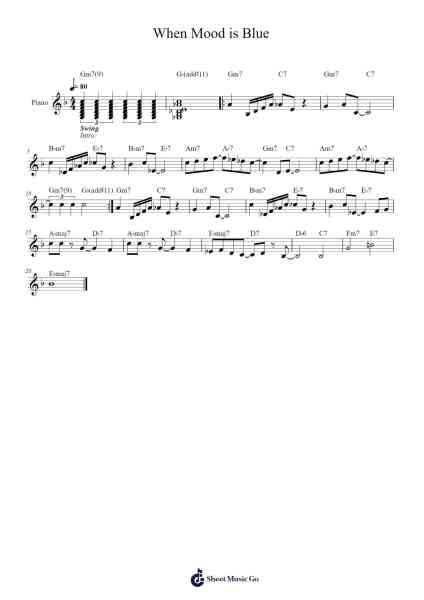 When Mood is Blue Sheet Music by Nelwilde Gorro-Arr.Rusmike Hudje