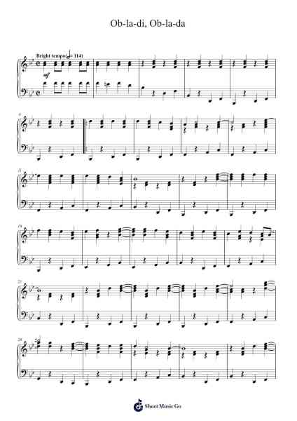 Ob-la-di, Ob-la-da 樂譜由 The Beatles - 編曲 Chamtra