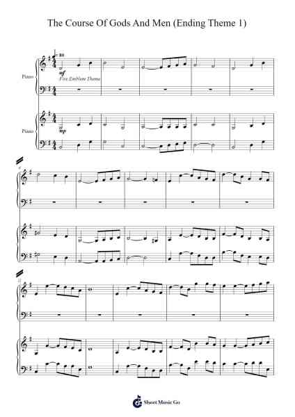 The Course Of Gods And Men (Ending Theme 1) Sheet Music by Gasley Flowerrid-Arr.Kyletus Stanchloe