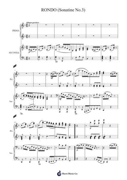 Sonatine No.3 in A Major, Op. 20: III. Rondo Sheet Music by Friedrich Kuhlau-Arr.Jillmo Grantbott