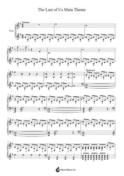 The Last of Us Main Theme Sheet Music by Gustavo Santaolalla-Arr.Youngvian