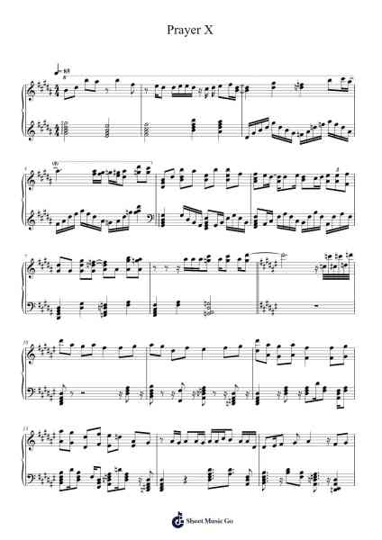 Prayer X Sheet Music by King Gnu-Arr.Wilheljones