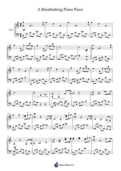 A Breathtaking Piano Piece Sheet Music by Jervy Hou-Arr.Urkuk Joneswat