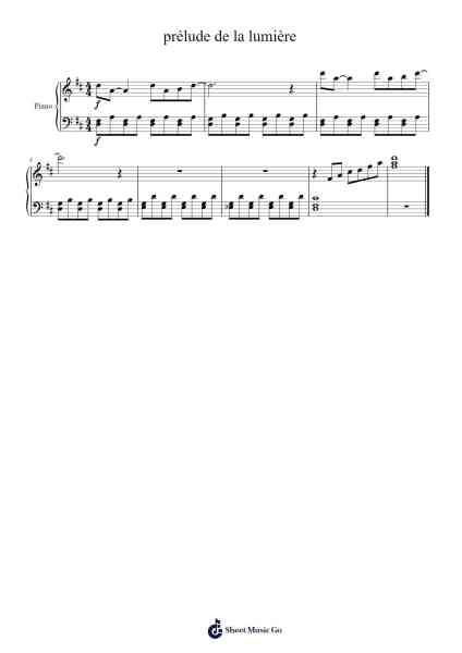 prélude de la lumière Sheet Music by -Arr.Nelrist Hornrias