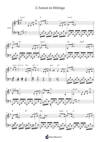 L'Amour en Héritage Sheet Music by Vladimir Cosma-Arr.Twainryl