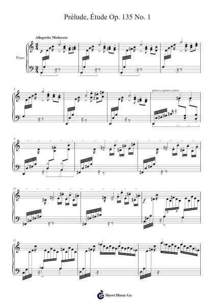 Étude Op. 135 No. 1 in C Major Sheet Music by Camille Saint-Saëns-Arr.Bertreade