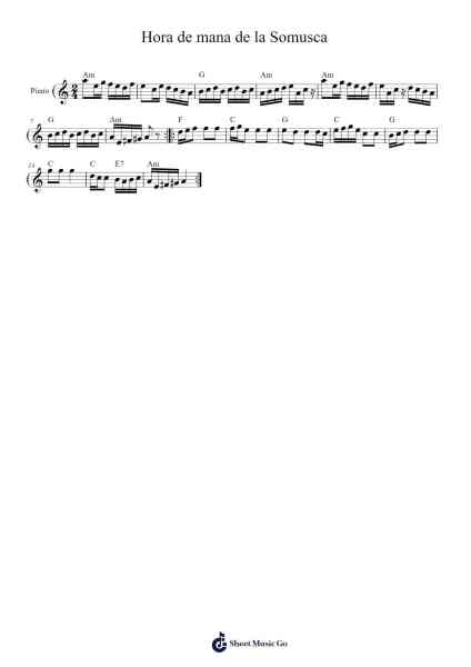 Hora de mana de la Somusca Sheet Music by Misc Traditional-Arr.Beernoel Oisensharp