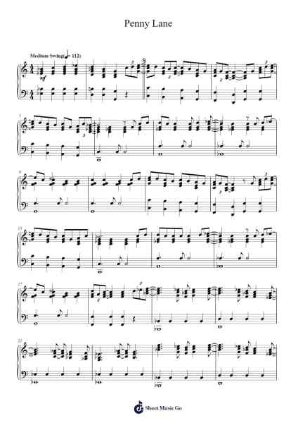 Penny Lane Sheet Music by The Beatles-Arr.Dwightlitt
