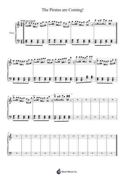The Pirates are Coming! Sheet Music by Amber Carswell-Arr.Babdy Maudpeare