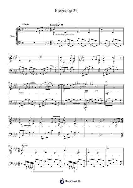 Elegie Op. 33 Sheet Music by Mireed Rhystwain-Arr.Attcolm
