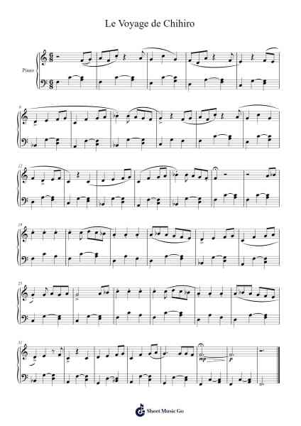 Le Voyage de Chihiro Sheet Music by Misc tunes-Arr.Janron