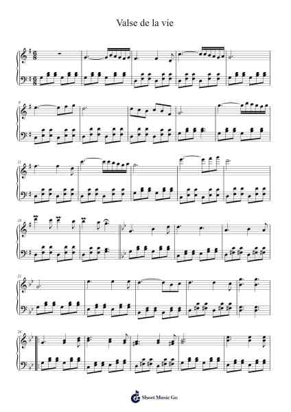Valse de la vie Sheet Music by Jade Riahi-Alber-Arr.Ausdam Pukin