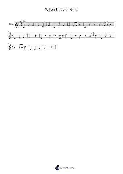 When Love is Kind Sheet Music by -Arr.Louieby