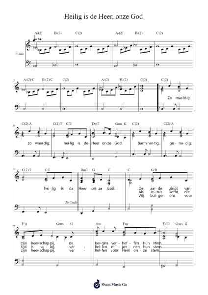 Heilig is de Heer, onze God Sheet Music by -Arr.Odefred