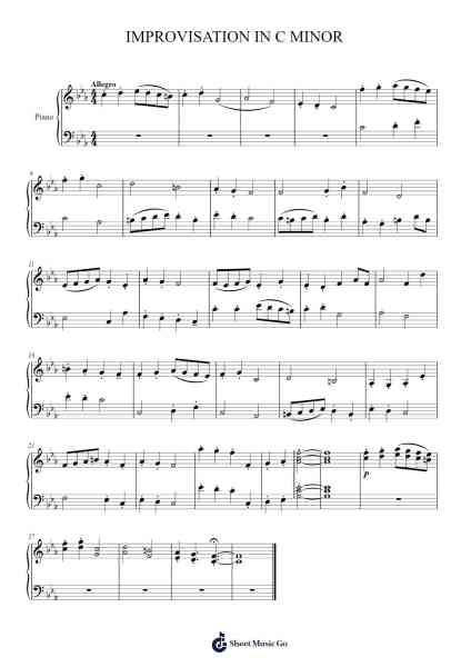 IMPROVISATION IN C MINOR Sheet Music by Nassim Boualll-Arr.Payyule