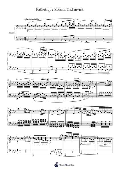 Pathetique Sonata 2nd mvmt. 樂譜由 Ludwig van Beethoven - 編曲 Pulip