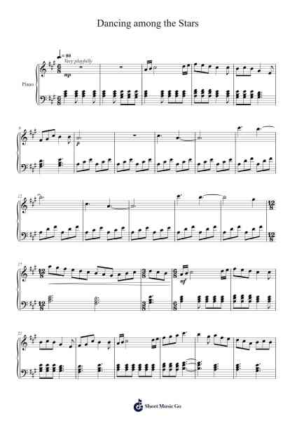 Dancing among the Stars 樂譜由 Jacob Kosowski - 編曲 Reyblume Poundtor